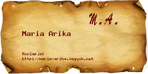 Maria Arika névjegykártya